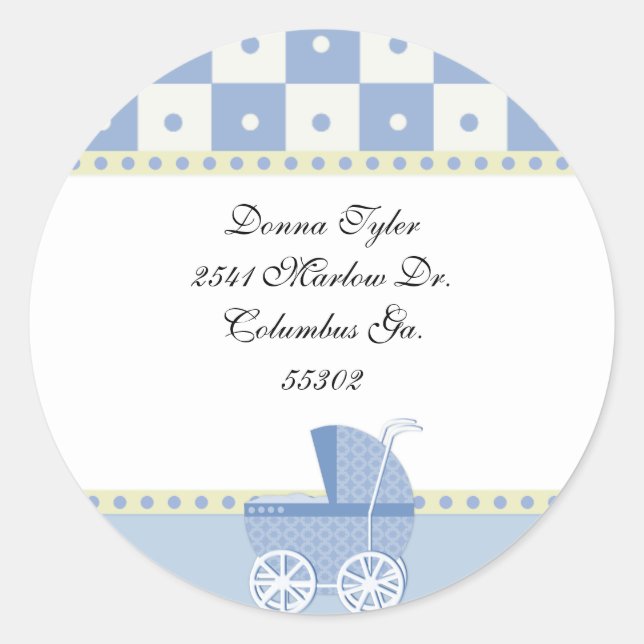 Stickers d'adresse pour bébé jaune et violet (Devant)