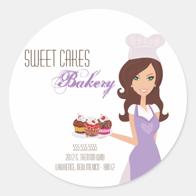 Stickers d'adresse violet Brunette Bker de 20 à 1, (Devant)