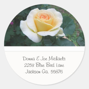 Stickers d'adresses de rose jaune