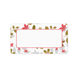 Stickers d'adresses Feuilles Brown rouges