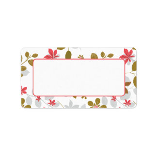 Stickers d'adresses Feuilles Brown rouges