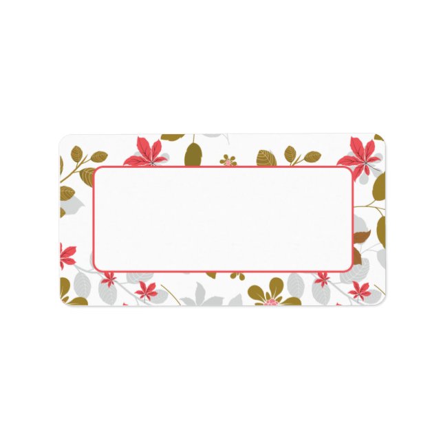 Stickers d'adresses Feuilles Brown rouges (Devant)