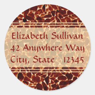 Stickers d'adresses texturées de pierres Brown