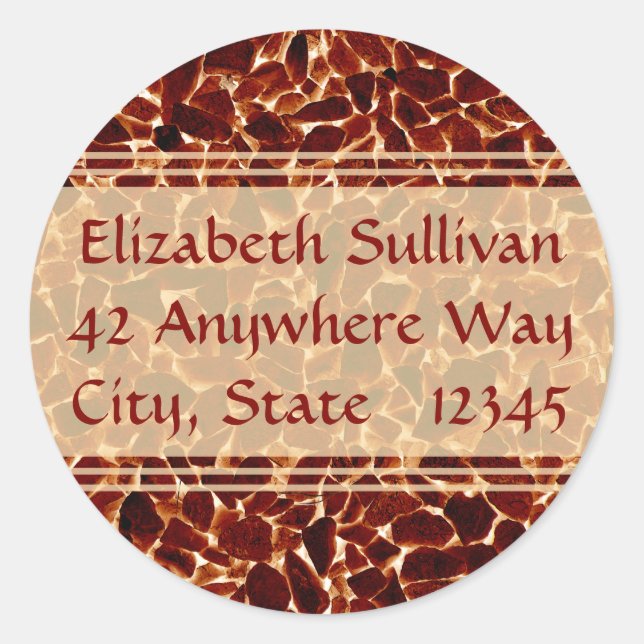 Stickers d'adresses texturées de pierres Brown (Devant)