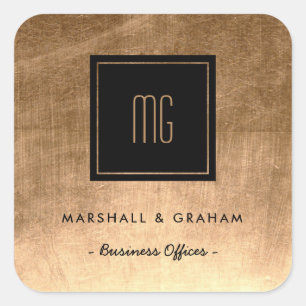 Stickers d'affaires Monogrammes or et noir