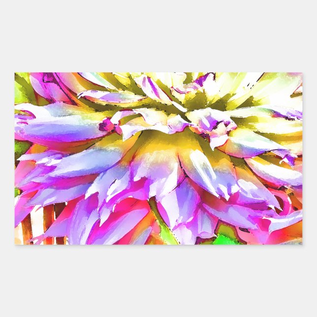 Stickers Dahlia Aquarelle numérique (Devant)