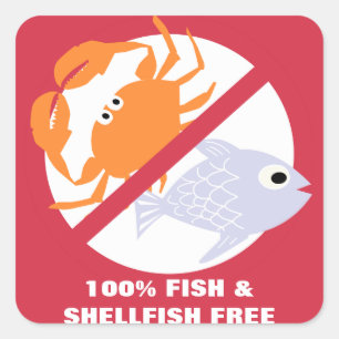 Stickers d'alerte 100 % poisson et mollusques