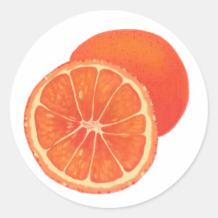 Stickers d'aliments de fruits orange entier et cou
