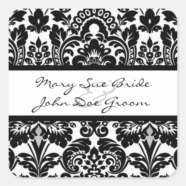 Stickers Damas noir et blanc pour les invitations (Devant)