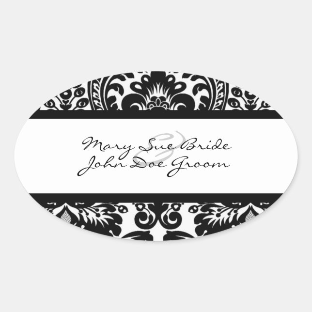 Stickers Damas noir et blanc pour les invitations (Devant)