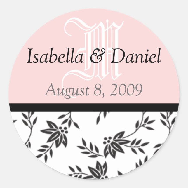 Stickers Damask Monogrammes Cadeaux Phoques (Devant)