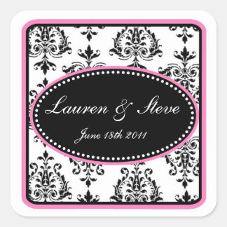 Stickers Damask opulent bubblegum rose