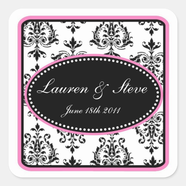 Stickers Damask opulent bubblegum rose (Devant)