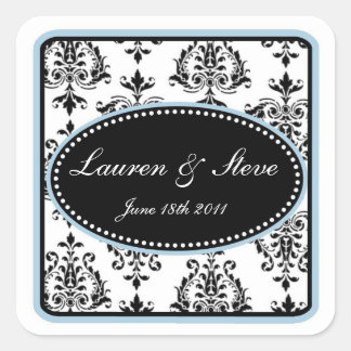 Stickers Damask opulents bleu poudreux