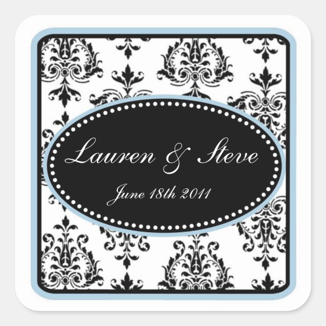 Stickers Damask opulents bleu poudreux (Devant)