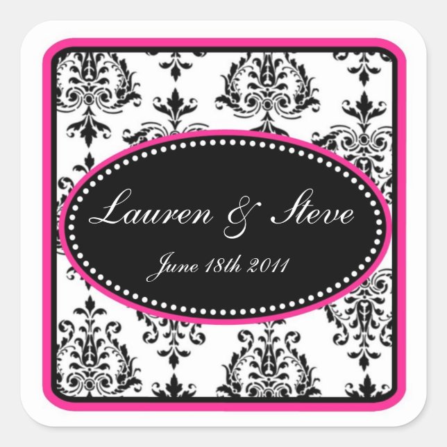 Stickers Damask opulents rose chaud (Devant)