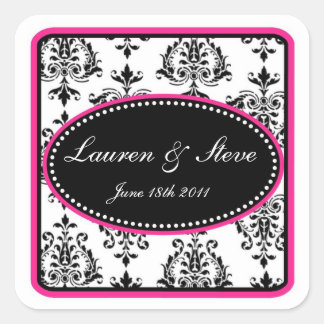 Stickers Damask opulents rose chaud