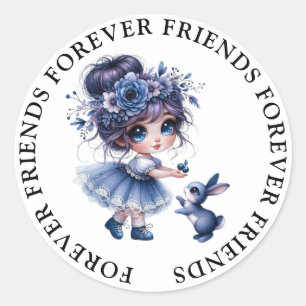 Stickers d'amitié fille mignonne