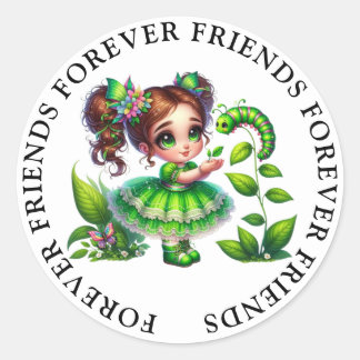 Stickers d'amitié fille mignonne