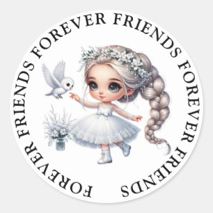 Stickers d'amitié fille mignonne