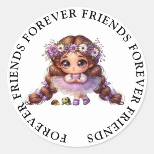 Stickers d'amitié fille mignonne