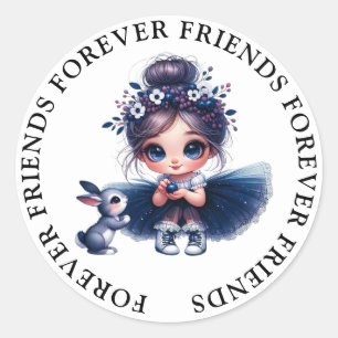 Stickers d'amitié fille mignonne