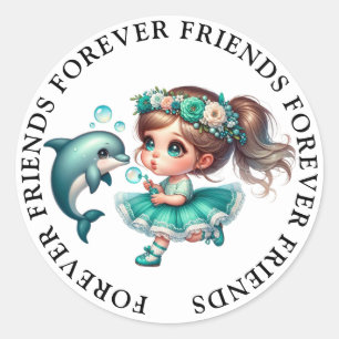 Stickers d'amitié fille mignonne