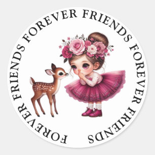 Stickers d'amitié fille mignonne