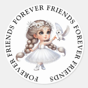 Stickers d'amitié fille mignonne