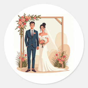 Stickers d'amour du jour de mariage