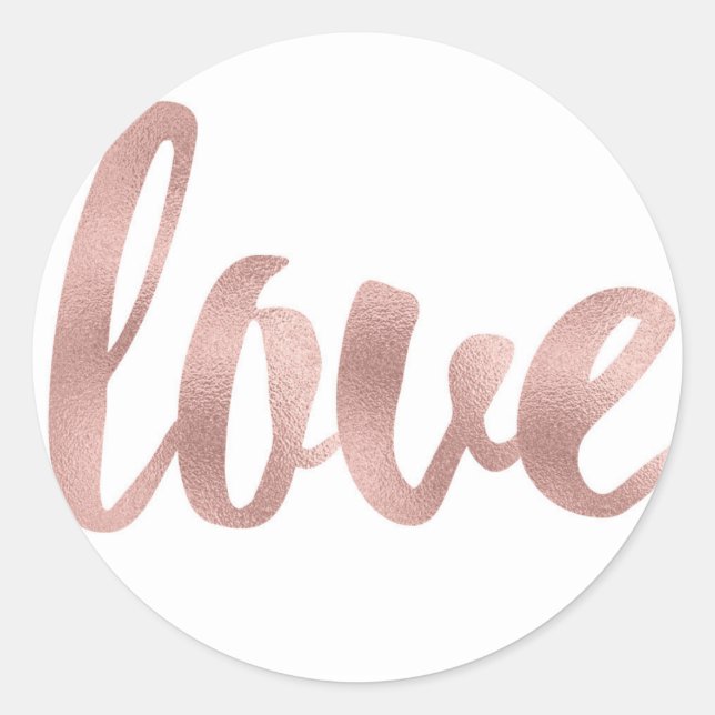 stickers d'amour en or rose, police de feuille, pe (Devant)