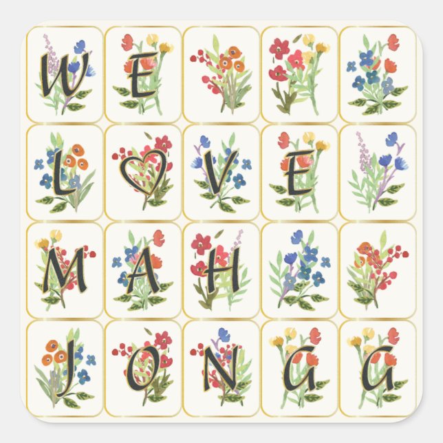 Stickers d'amour Mah Jongg (Devant)