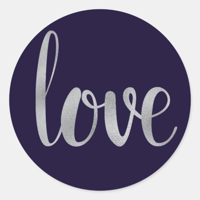 stickers d'amour marine et argent, police de feuil (Devant)
