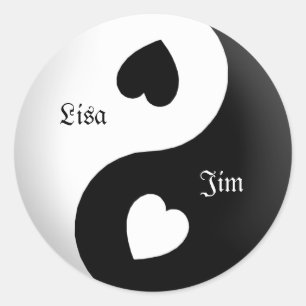Stickers d'amour Yin Yang personnalisés