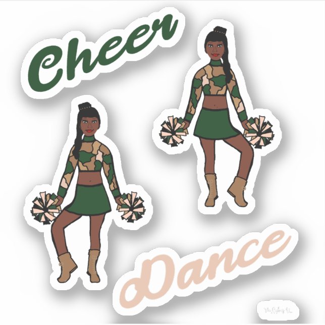 Stickers Dance Pom (Camo Vert) (Devant)