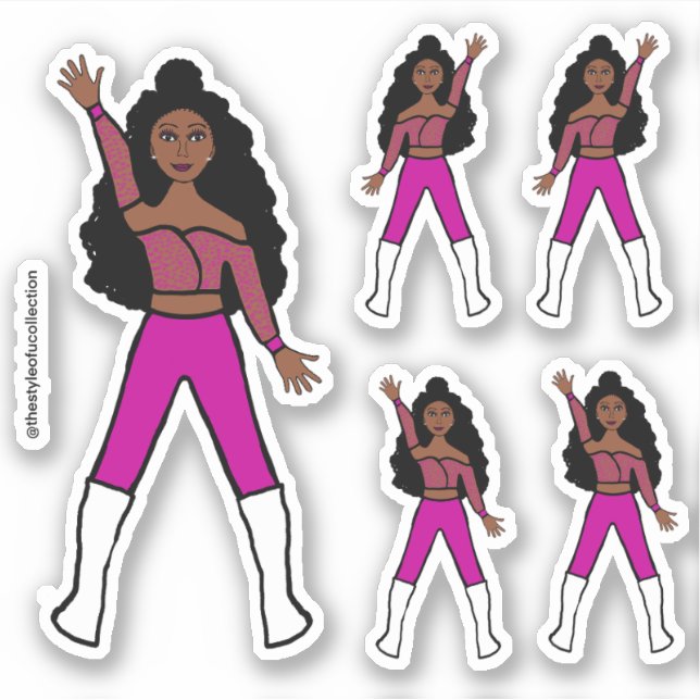 Stickers Dancer Hot Pink #1 (Devant)
