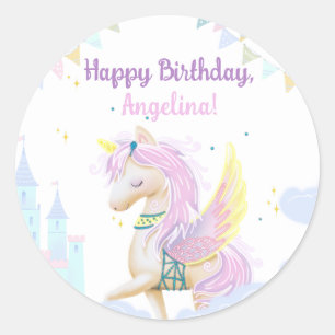 Stickers d'anniversaire avec une adorable licorne.
