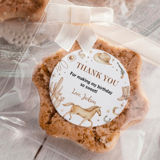 Stickers d'anniversaire Boho First Rodeo Étiquette (Créateur téléchargé)