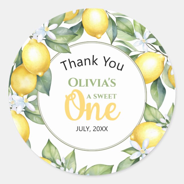 Stickers d'anniversaire citron citron (Devant)