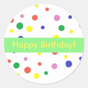 Stickers d'Anniversaire colorés Pois