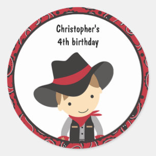 Stickers d'anniversaire Cowboy