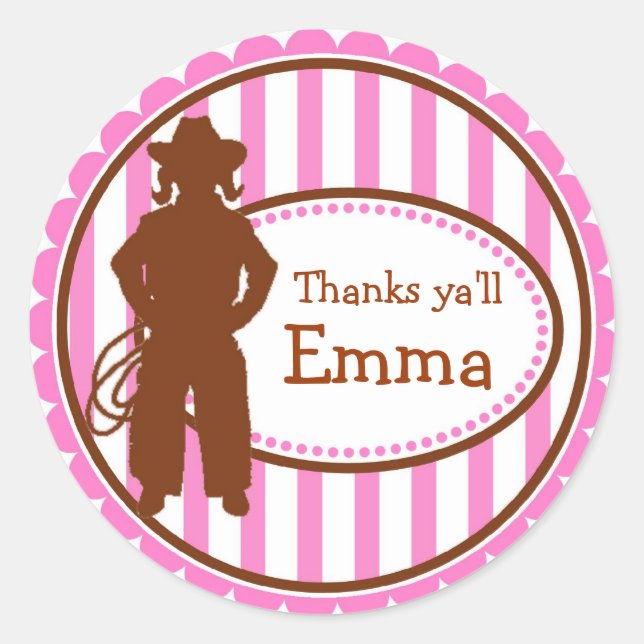 Stickers d'anniversaire Cowboy Wild West (Devant)