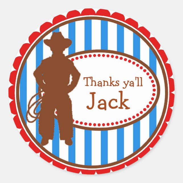 Stickers d'anniversaire Cowboy Wild West (Devant)