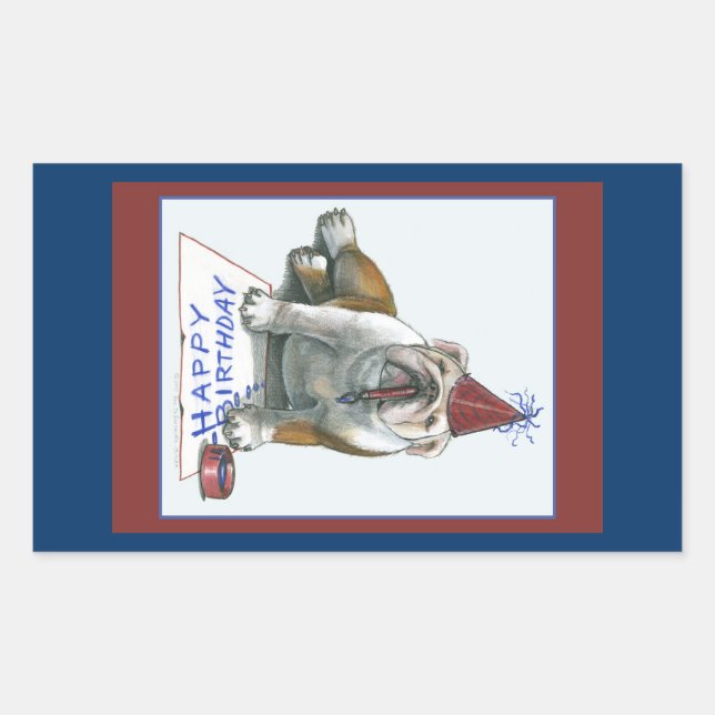 Stickers d'anniversaire de Bull Dog (Devant)