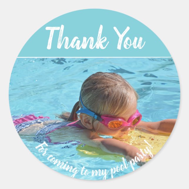 Stickers d'anniversaire de la fête de la piscine | (Devant)