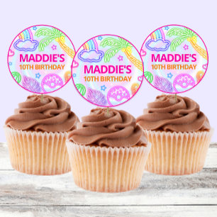 Stickers d'anniversaire de la fête de la piscine d