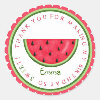 Stickers d'anniversaire de la pastèque douce d'été