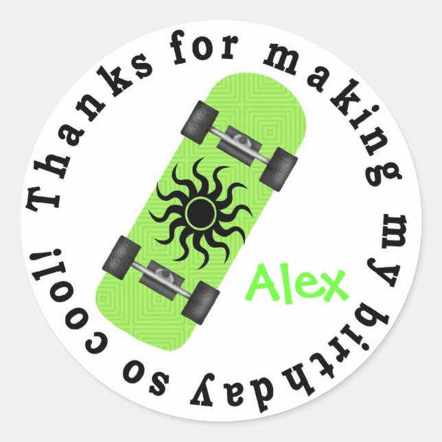 Stickers d'anniversaire de skateboard (Devant)