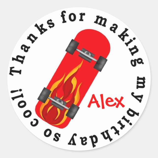 Stickers d'anniversaire de skateboard (Devant)
