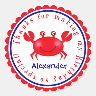 Stickers d'anniversaire du crabe nautique